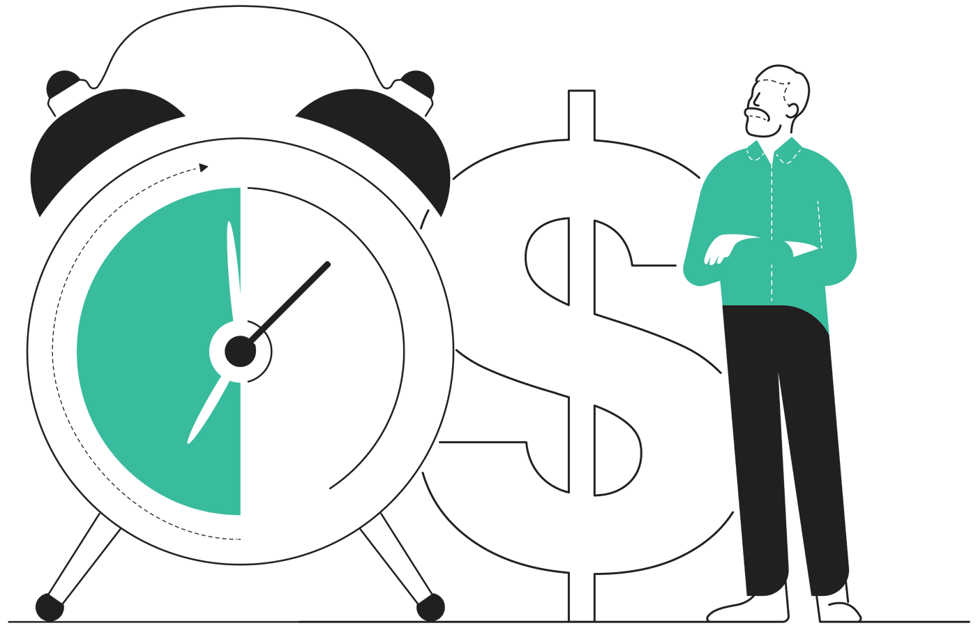 illustration-time-money-green transperant green illustration