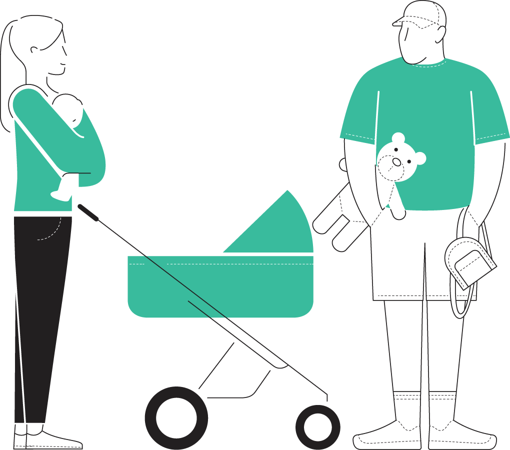 illustration-household-children-green
