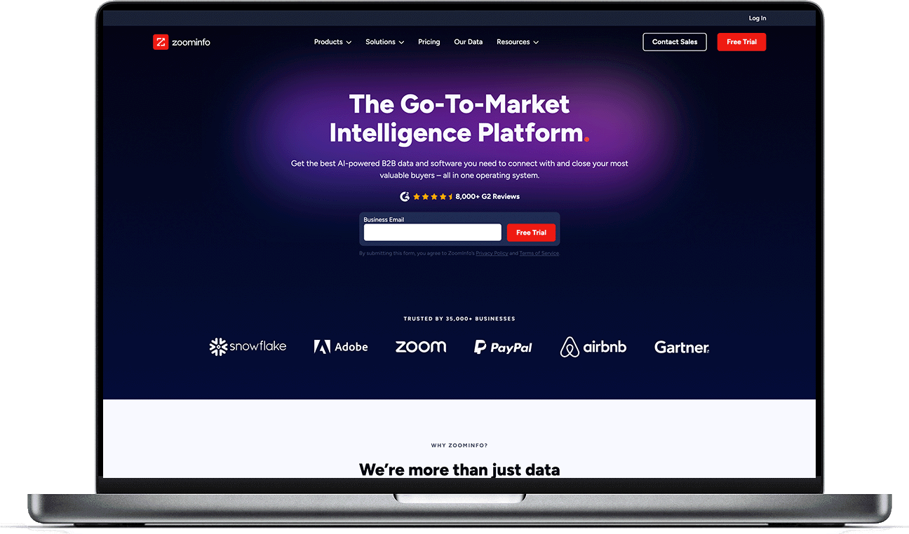 ZoomInfo website ZoomInfo website
