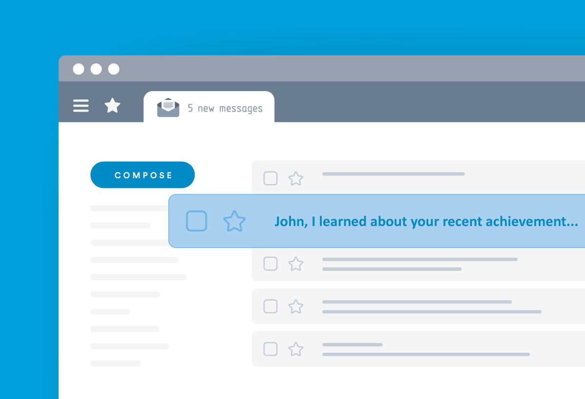 Email inbox subject line illustration
