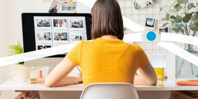 Woman working from home