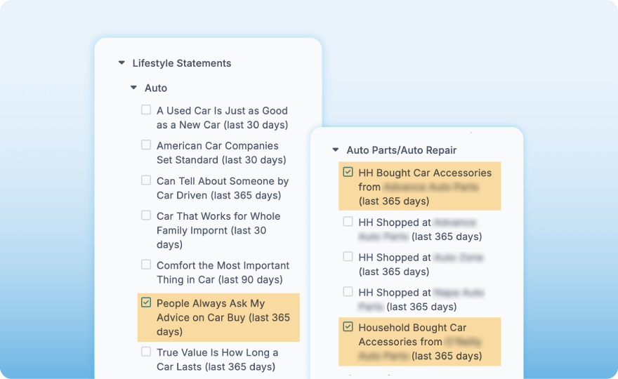 Purchase Signals filters Purchase Signals filters
