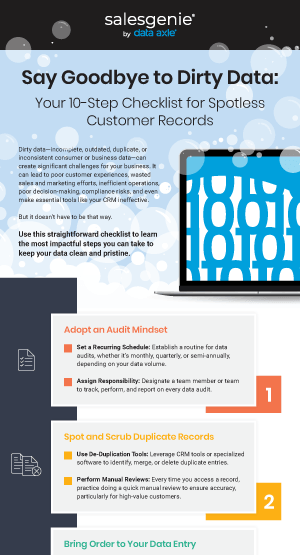 Salesgenie 10-step checklist for cleaning customer data Salesgenie 10-step checklist for cleaning customer data