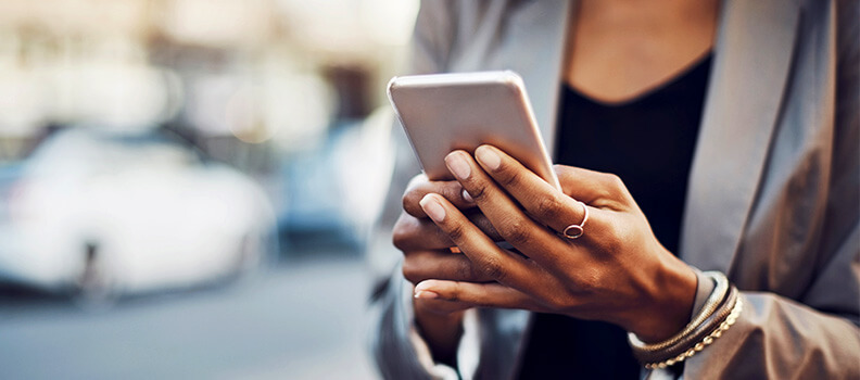 Woman using mobile phone